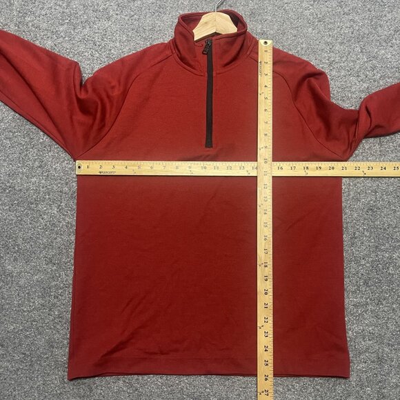 Banana Republic Mens Soft Moisture Wicking LS 1/4 Zip Solid Red Sweater Size M - Picture 5 of 5